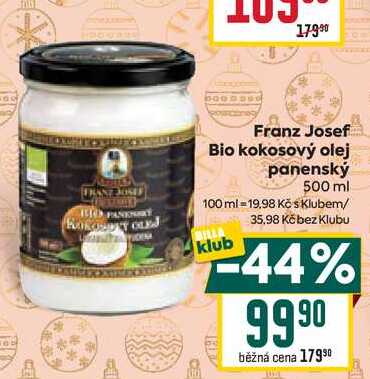 Franz Josef Bio kokosový olej panenský 500 ml