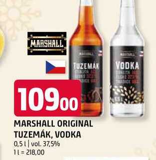 Marshall original tuzemák vodka 0,5l vol. 37,5% 