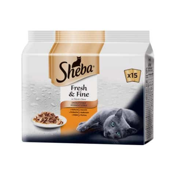 Sheba Fresh & Fine Drůbeží výběr ve šťávě - kapsičky pro dospělé kočky 15 x 50g