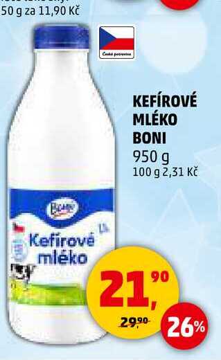 KEFÍROVÉ MLÉKO BONI, 950 g 