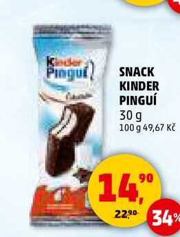 SNACK KINDER PINGUÍ, 30 g