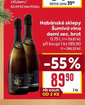 Habánské sklepy Šumivá vína demi sec, brut 0,75l