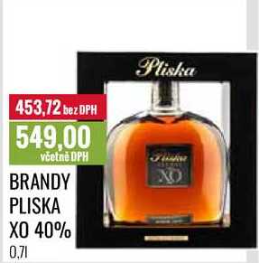 BRANDY PLISKA XO 40% 0,7l