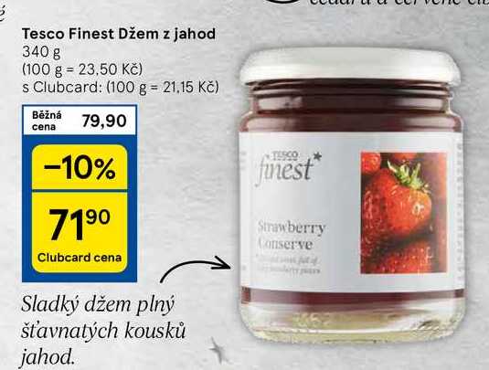 Tesco Finest Džem z jahod, 340 g