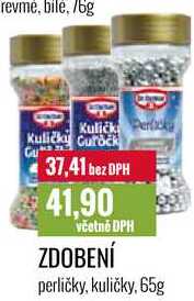 ZDOBENÍ perličky, kuličky, 65g 