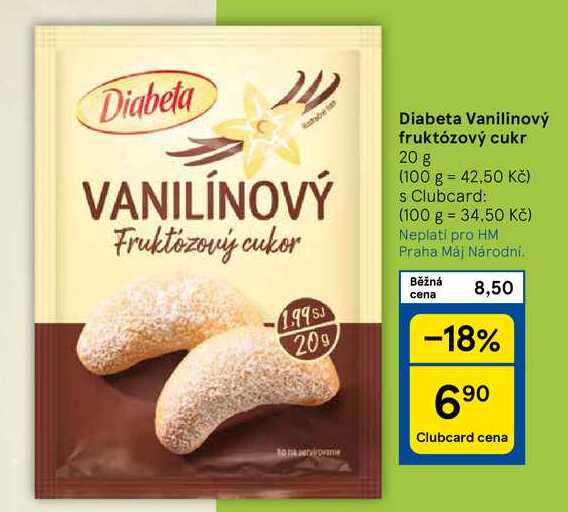 Diabeta Vanilinový fruktózový cukr, 20 g 