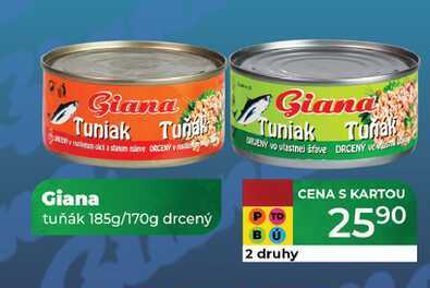 Giana tuňák 185g/170g drcený 