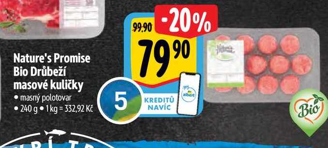 Nature's Promise Bio důbeží masové kuličky 240 g