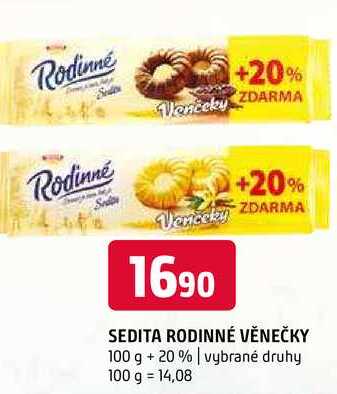 Sedita Rodinné 100g, + 20% vybrané druhy