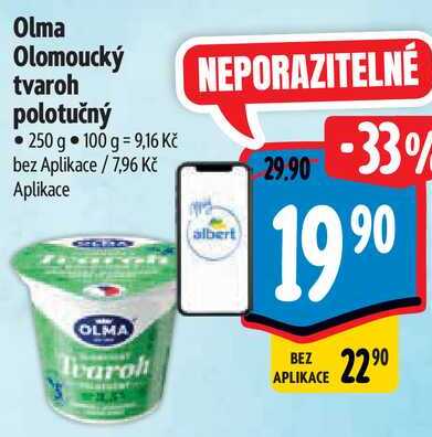 Olma Olomoucký tvaroh polotučný, 250 g