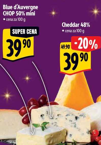 Blue d'Auvergne CHOP 50% mini, cena za 100 g 