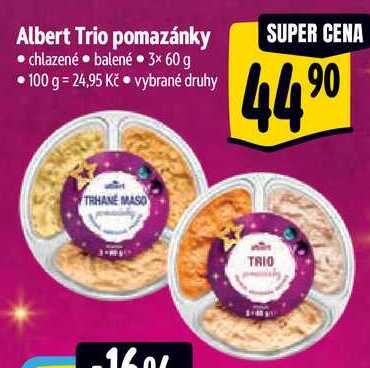 Albert Trio pomazánky, 3x 60 g 