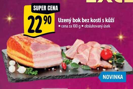   Uzený bok bez kosti s kůží  100 g