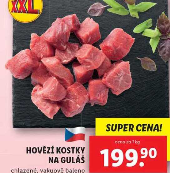 HOVĚZÍ KOSTKY NA GULÁŠ, cena za 1 kg