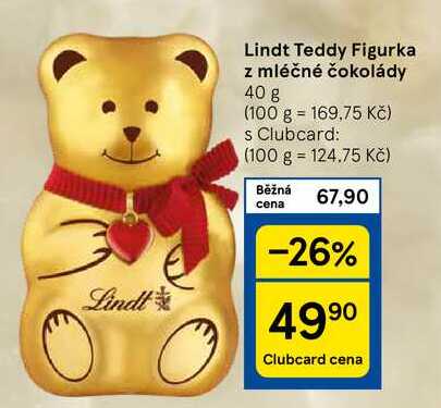 Lindt Teddy Figurka z mléčné čokolády, 40 g 