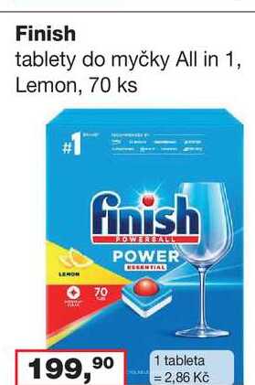 Finish tablety do myčky All in 1, Lemon, 70 ks 