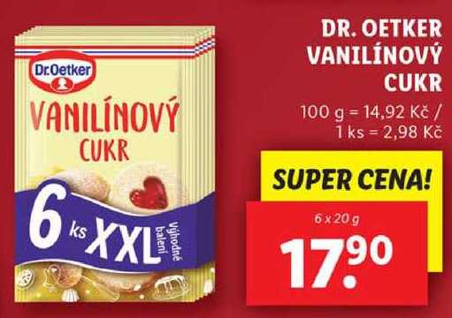 DR. OETKER VANILÍNOVÝ CUKR, 6x 20 g 