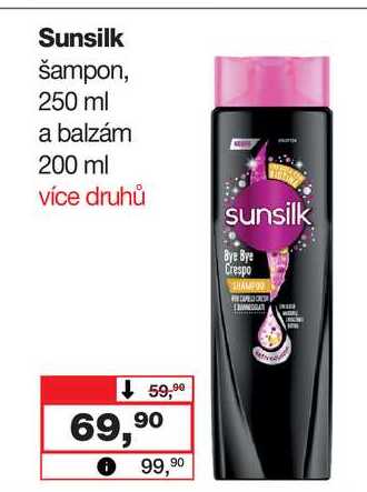 Sunsilk Šampon, 250 ml a balzám 200 ml