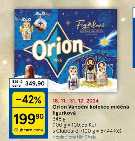 Orion Vánoční kolekce mléčná figurková, 348 g