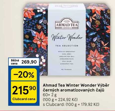 Ahmad Tea Winter Wonder Výběr černých aromatizovaných čajů, 60x 2g 