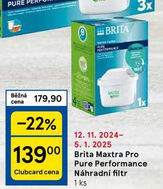 Brita Maxtra Pro 1x Pure Performance Náhradní filtr, 1 ks