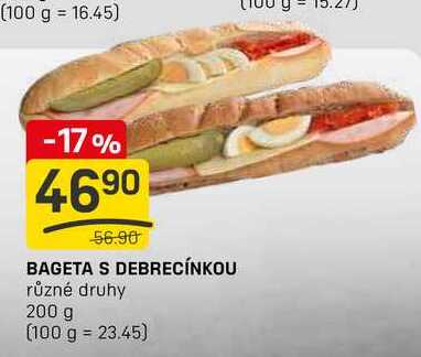 BAGETA S DEBRECÍNKOU různé druhy 200 g 