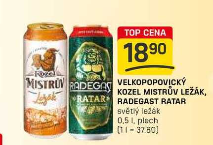 RADEGAST RATAR světlý ležák 0,5l, plech