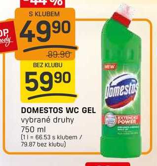 DOMESTOS WC GEL vybrané druhy 750 ml 