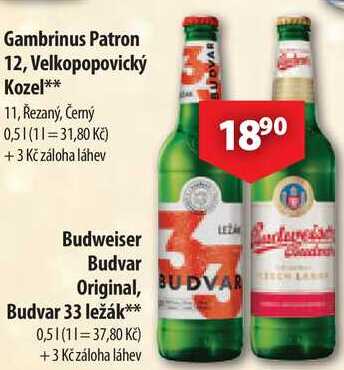 Budweiser Budvar 33 ležák, 0,5 l