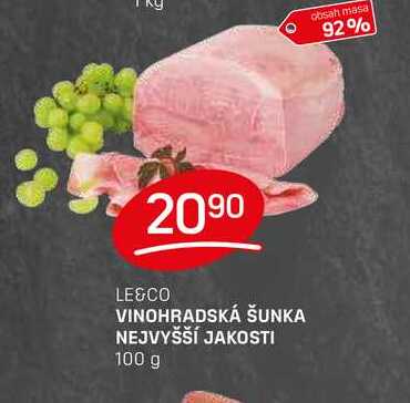 VINOHRADSKÁ ŠUNKA NEJVYŠŠÍ JAKOSTI 100 g 