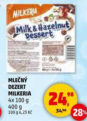 MLEČNÝ DEZERT MILKERIA, 4x 100 g 