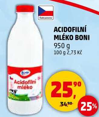 ACIDOFILNÍ MLÉKO BONI, 950 g