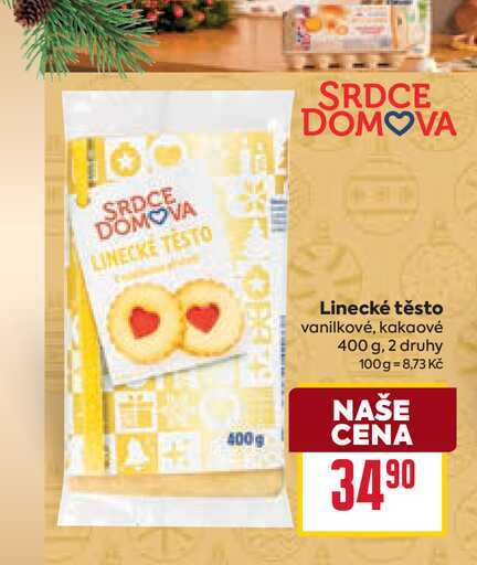 Linecké těsto vanilkové, kakaové 400 g