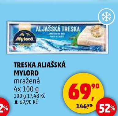 TRESKA ALJAŠSKÁ MYLORD mražená, 4x 100 g 