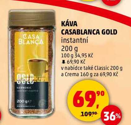 KÁVA CASABLANCA GOLD instantní, 200 g