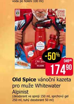 Old Spice vánoční kazeta pro muže Whitewater Alpinist (deodorant ve spreji 150 ml, sprchový gel 250 ml, tuhý deodorant 50 ml) 