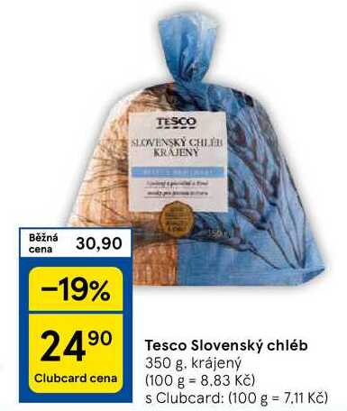 Tesco Slovenský chléb, 350 g, krájený