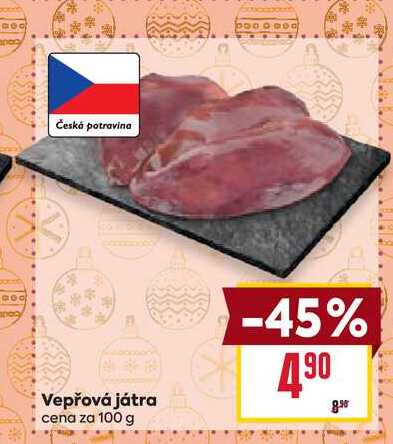 Vepřová játra cena za 100g