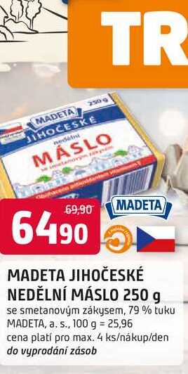 MADETA JIHOČESKÉ NEDĚLNÍ MÁSLO 250 g 