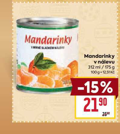 Mandarinky v nálevu 312 ml/175 g 