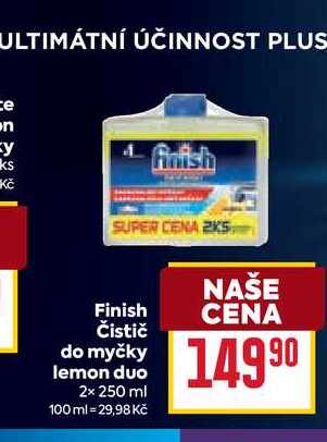 Finish Čistič do myčky lemon duo 2x 250 ml 