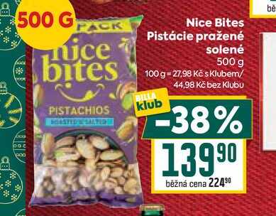 Nice Bites Pistácie pražené solené 100g