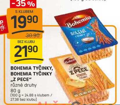 BOHEMIA TYČINKY „Z PECE" různé druhy 80 g