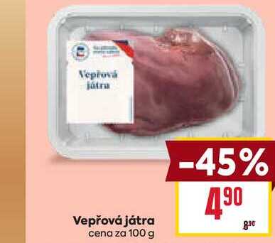 Vepřová játra cena za 100 g 