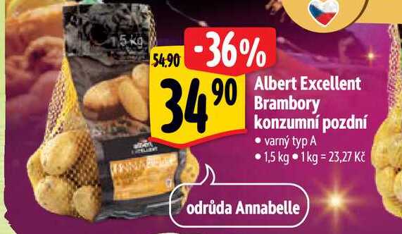   Albert Excellent Brambory konzumní pozdní • varný typ A •1,5 kg 