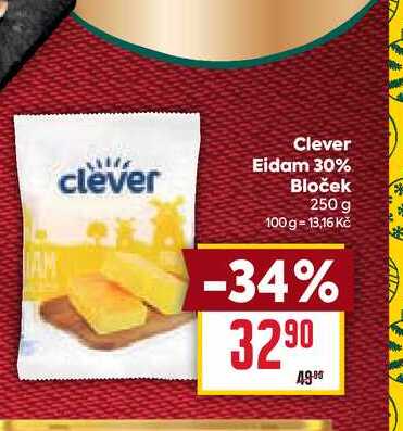 Clever Eidam 30% Bloček 250 g 