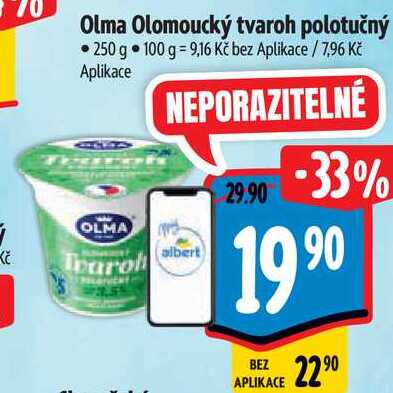 Olma Olomoucký tvaroh polotučný, 250 g