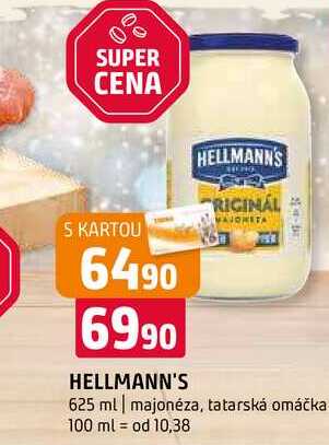 Hellmann's majonéza, tatarská omáčka 625ml, vybrané druhy