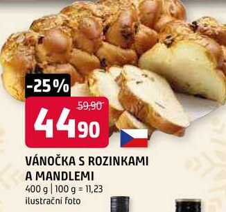 Vánočka s rozinkami a mandlemi 400g