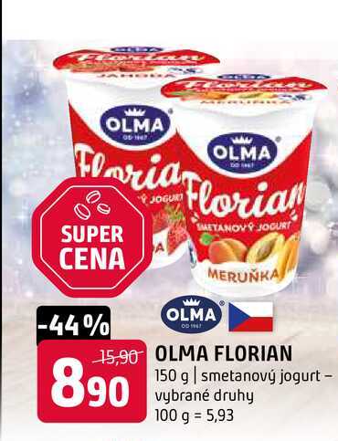 Olma florian smetanový Jogurt 150g, vybrané druhy